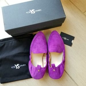 Yosi Samra purple loafer flats NEW 6